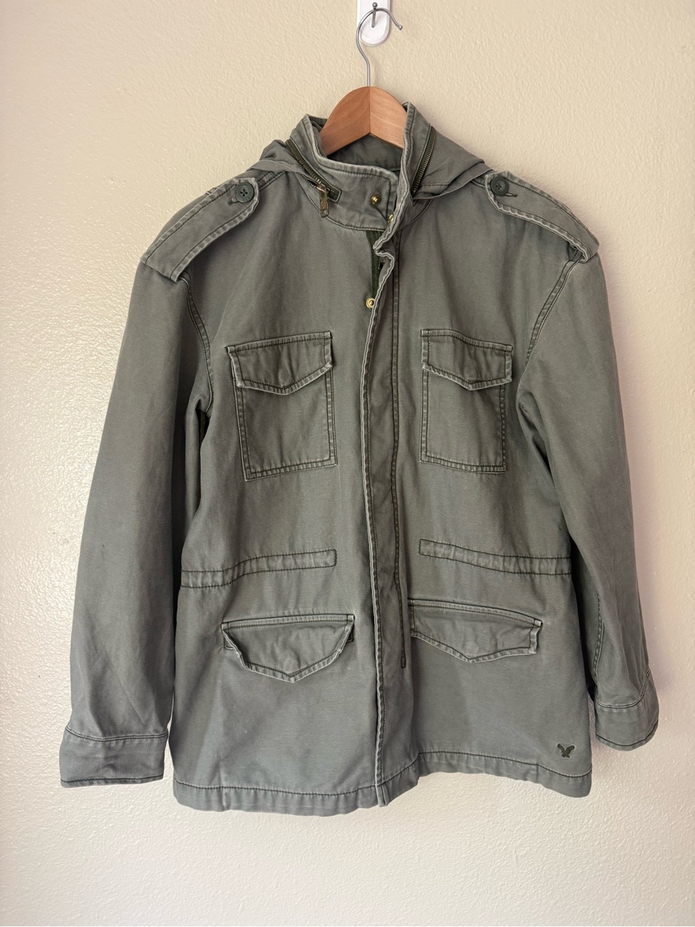 American Eagle Outfitters Olive Green Utility Bomber Jacket
